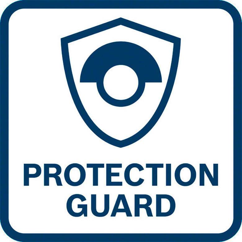 'Protection Guard'-Logo mit einem stilisierten Schild und Auge in der Mitte.