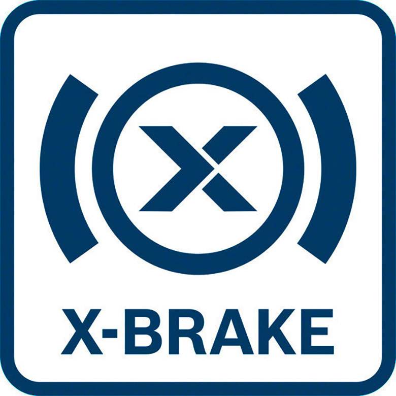 Das Bild zeigt ein Logo mit dem Schriftzug 'X-BRAKE'. Ein stilisiertes 'X' ist in einem Kreis zwischen zwei Halbkreisen dargestellt.