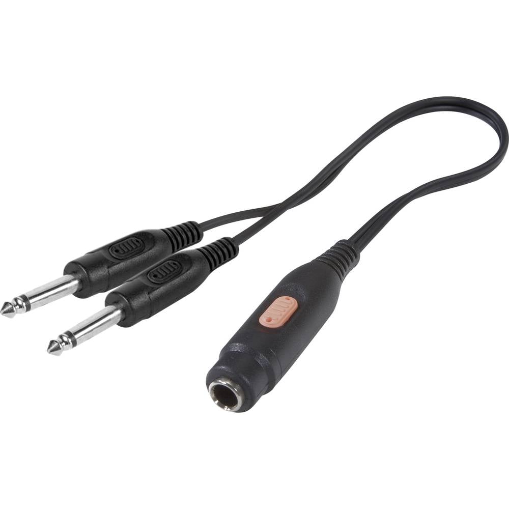 SpeaKa Professional Jackplug Audio Y-adapter [2x Jackplug male 6.3 mm 1x Jackplug female 6.3 mm] Zwa