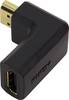 LogiLink AH0005 HDMI Adapter [1x HDMI-Stecker - 1x HDMI-Buchse] Schwarz 90° nach links gewinkelt