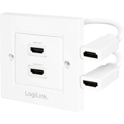 LogiLink AH0015 HDMI Adapter [1x HDMI-Buchse - 2x HDMI-Buchse] Weiß  