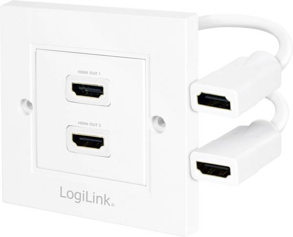 LogiLink AH0015 HDMI Adapter [1x HDMI-Buchse - 2x HDMI-Buchse] Weiß  0 m