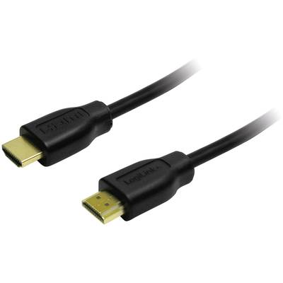 Ein schwarzes HDMI-Kabel mit zwei goldfarbenen Steckern, geeignet zum Verbinden digitaler Audio- und Videogeräte.