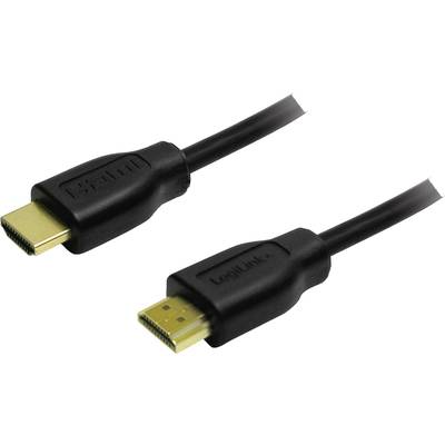 LogiLink HDMI Anschlusskabel HDMI-A Stecker, HDMI-A Stecker 0.20 m Schwarz CH0076  HDMI-Kabel