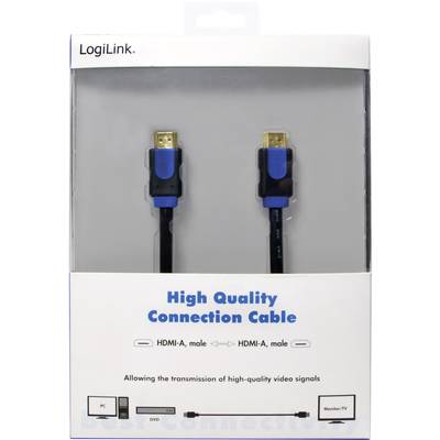 'LogiLink High Quality Connection Cable', HDMI-A zu HDMI-A, zur Übertragung von hochwertigen Videosignalen.