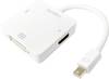 LogiLink CV0045A HDMI Adapter [1x Mini-DisplayPort Stecker - 1x DVI-Buchse 24+5pol., HDMI-Buchse] Weiß 15.00 cm