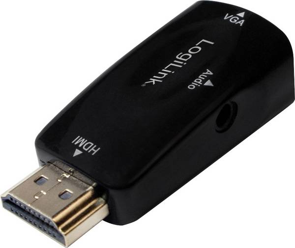 LogiLink CV0107 HDMI Adapter [1x HDMI-Stecker - 1x VGA-Buchse] Schwarz  0 mm