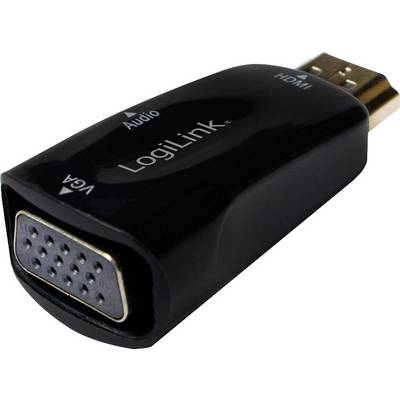 Ein Adapter von VGA zu HDMI zur Umwandlung analoger Signale in digitale, mit Audioübertragung.