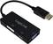 Ein schwarzer Adapter mit 'LogiLink'-Logo verbindet DisplayPort mit drei Ausgängen: DVI, HDMI und VGA.