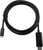 Ein schwarzes USB-C-zu-HDMI-Kabel auf weißem Hintergrund, geeignet zum Verbinden von Geräten wie Laptops mit HDMI-fähigen Bildschirmen.