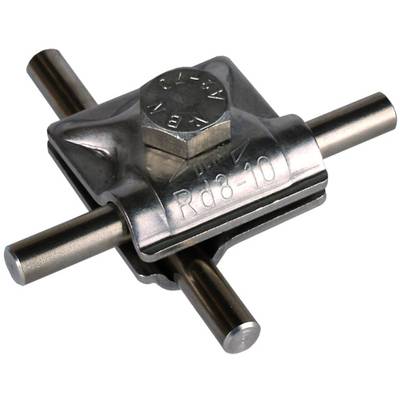 Ein Metallteil mit vier zylinderförmigen Stäben, die in einem quadratischen Gehäuse fixiert sind, darauf steht 'Rd 8-10'.