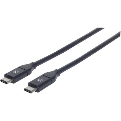 Manhattan USB-Kabel USB 3.2 Gen2 (USB 3.1 Gen2) USB-C® Stecker, USB-C® Stecker 0.50 m Schwarz  354899