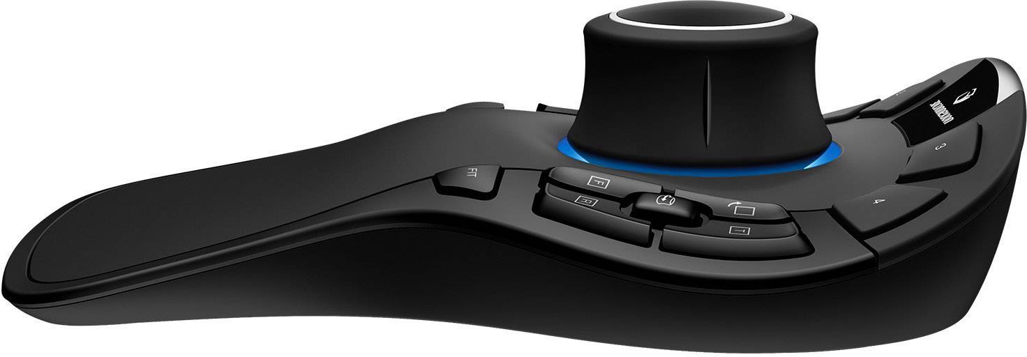 3Dconnexion SpaceMouse Pro Ergonomische Maus Funk Schwarz 15 Tasten Ergonomisch, Beleuchtet, Display, Extragroße Tasten,-3