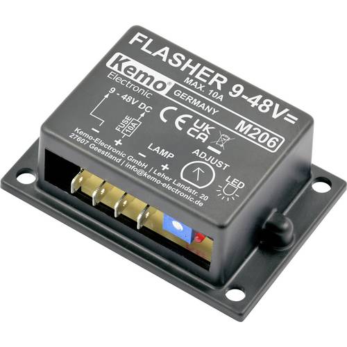 Kemo M206 Blinklicht Bausatz Ausführung (Bausatz/Baustein): Fertiggerät 9 V/DC, 48 V/DC