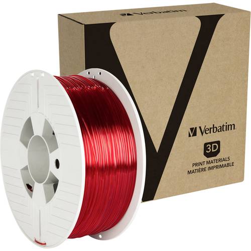 Verbatim 55054 55054 Filament PETG 1.75 mm 1 kg Rot (transparent) 1 St.