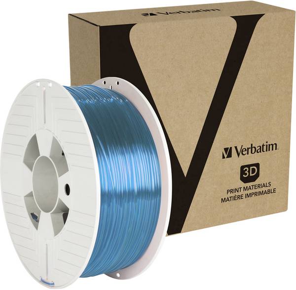 Verbatim 55056 55056 Filament PETG  1.75 mm 1 kg Blau (transparent)  1 St.