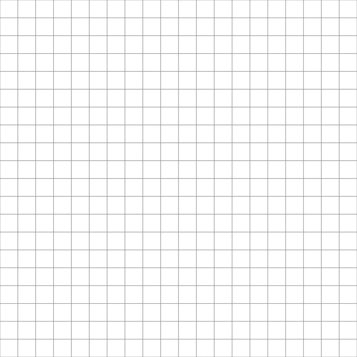 Gitterpapier mit quadratischem Muster. Die Linien sind dünn und gleichmäßig verteilt und bilden ein Raster auf weißem Hintergrund.