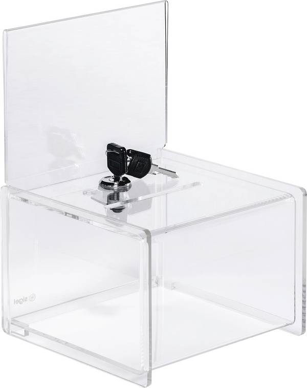 Sigel Aktionsbox mit Einwurf, Schloss VA151 Transparent  (B x H x T) 15 x 15 x 21.2 cm 1 St.