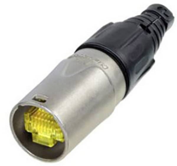Neutrik NE8MX Neutrik ECON NE8MX - etherCON RJ45 Kabelsteckerschutz Nickel NE8MX Stecker, gerade Polzahl Sensoren 8P8C Gelb, Schwarz 1 St.