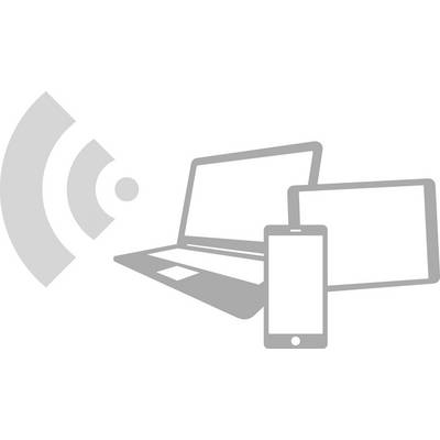 Digitale Endgeräte: Laptop, Tablet und Smartphone neben einem WLAN-Symbol, was auf kabellose Konnektivität hinweist.