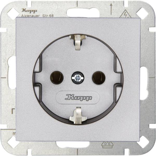Kopp 949347009 16A 250V HK07 stahlfarben SCHUKO-Steckdose