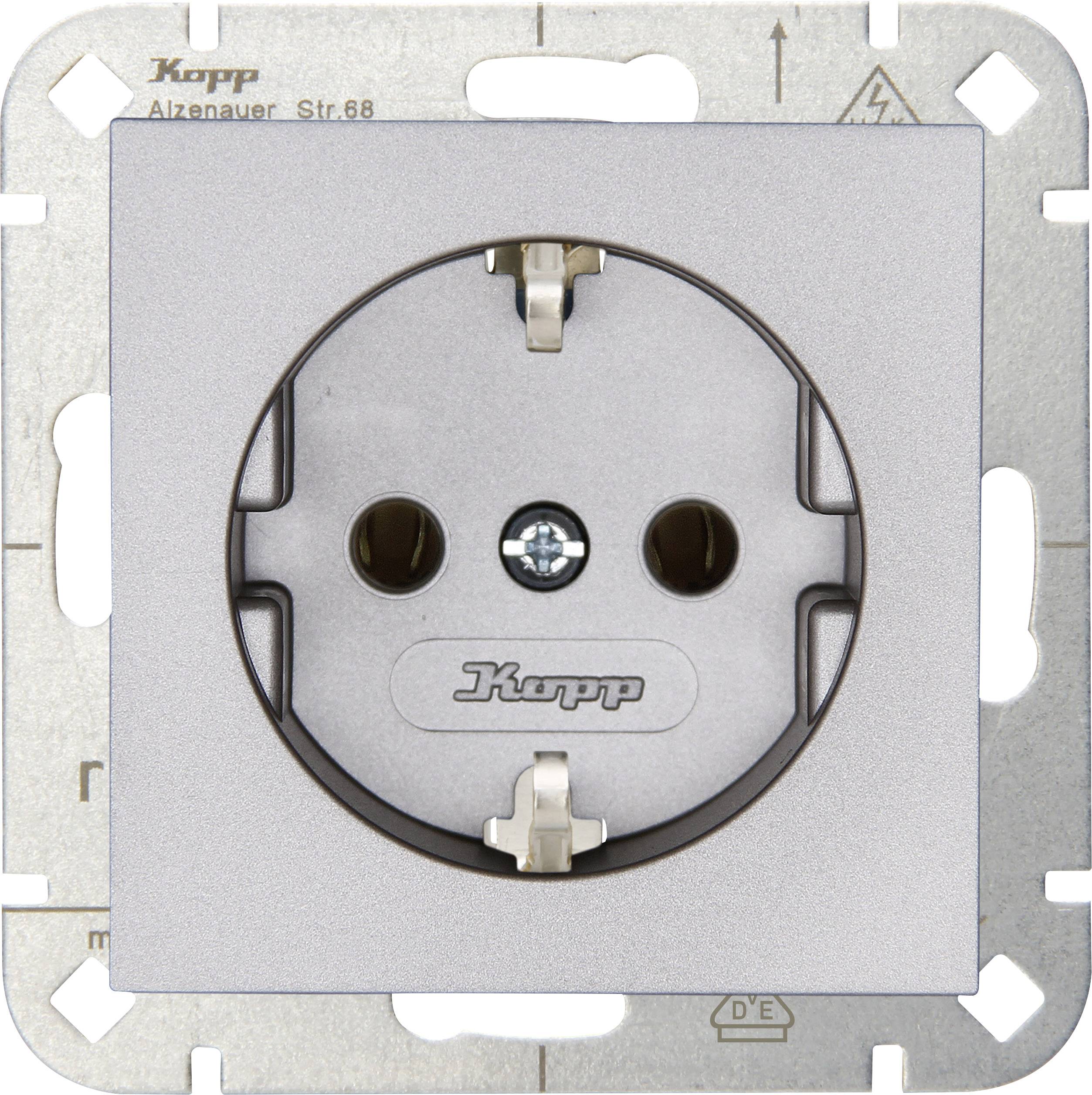 Kopp 949347009 16A 250V HK07 stahlfarben SCHUKO-Steckdose-1