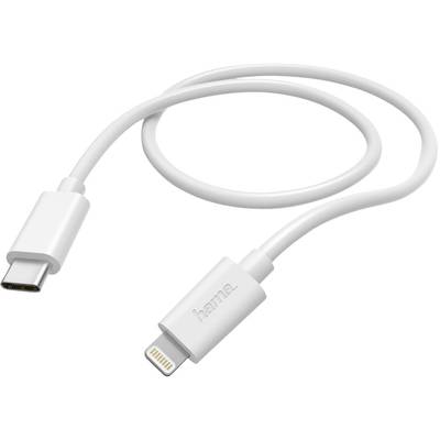 Hama Apple iPad/iPhone/iPod Anschlusskabel [1x USB-C® Stecker - 1x Apple Lightning-Stecker] 1.00 m Weiß
