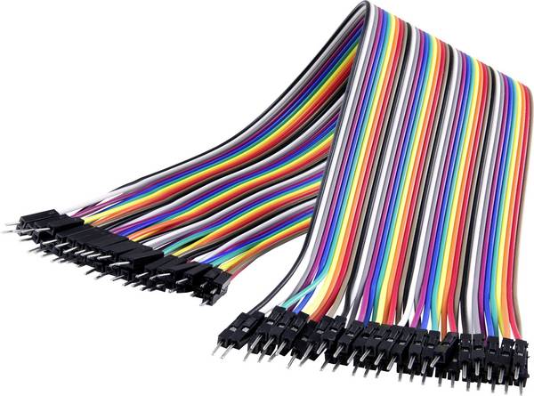 Renkforce JKMM403 Jumper-Kabel Arduino, Banana Pi, Raspberry Pi® [40x Drahtbrücken-Stecker - 40x Drahtbrücken-Stecker] 30.00 cm Bunt