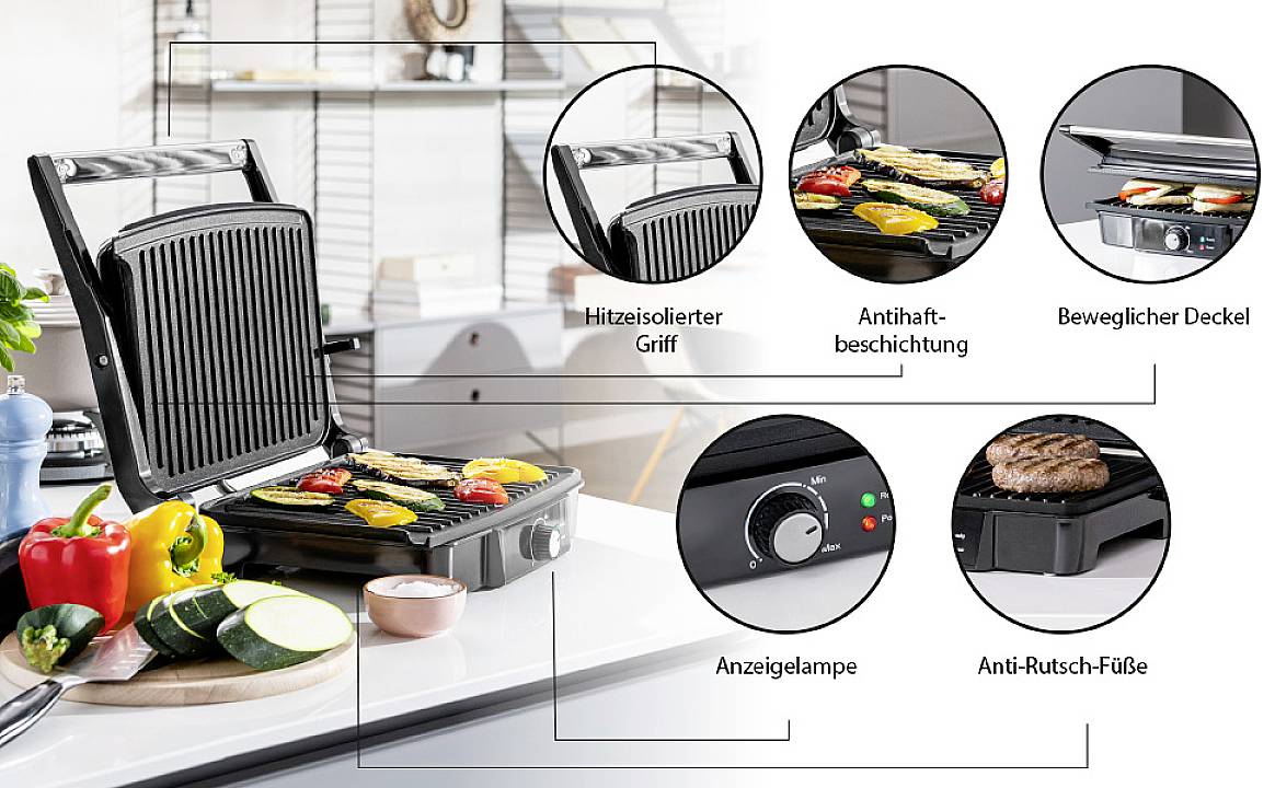 Tristar GR-2853 Elektro Kontaktgrill Schwarz-7