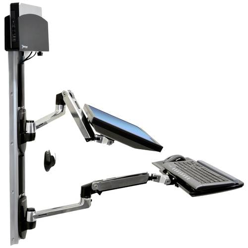 Ergotron LX Wall Mount System Small CPU Holder 1fach Monitor-Wandhalterung 25,4 cm (10) - 81,3 cm (32) Aluminium Höhenve...