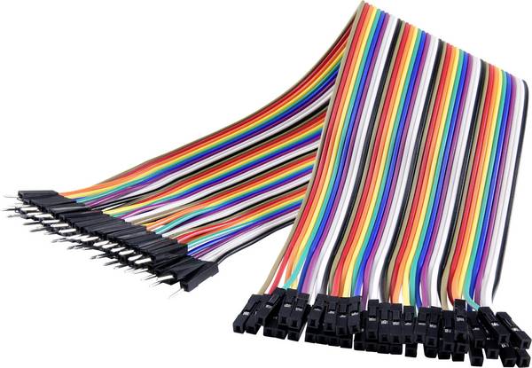 Renkforce JKMF403 Jumper-Kabel Arduino, Banana Pi, Raspberry Pi® [40x Drahtbrücken-Stecker - 40x Drahtbrücken-Buchse] 30.00 cm Bunt