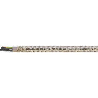 Nahaufnahme eines geflochtenen Kabels mit der Beschriftung: 'NEUKABEL H05RR-F 3G2.5 300/500V 2019/07 ❖D3050❖ CE', zeigt drei farbige Adern.