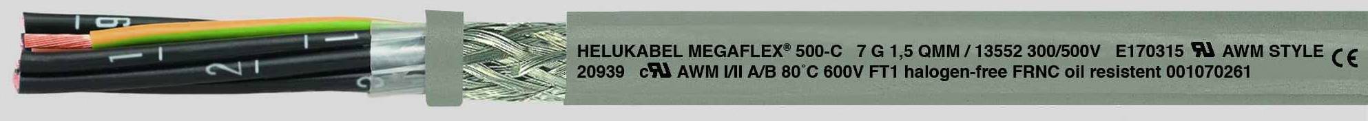 HELUKABEL MEGAFLEX® 500 Steuerleitung 7 G 0.50 mm² Grau 13507-500 500 m