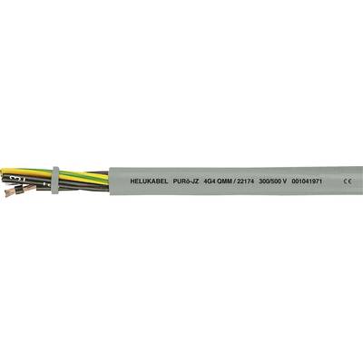 Ein graues Kabel mit 'HELUKABEL' und Spezifikationen aufgedruckt. Mehrere einzelne Drähte sind sichtbar.