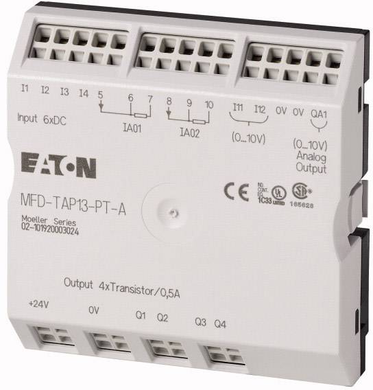 Eaton E/A-Modul mit Temperaturerfassung für MFD-Titan, Bereich A, 6DI(2AI), 2I-Pt100, 4DO-Trans, 1AO - 1 Stück