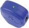Ein blauer Adapter mit einer LED-Anzeige und einem Ethernet-Anschluss. Markierung mit Website-Adresse 'www.mobotix.com'.