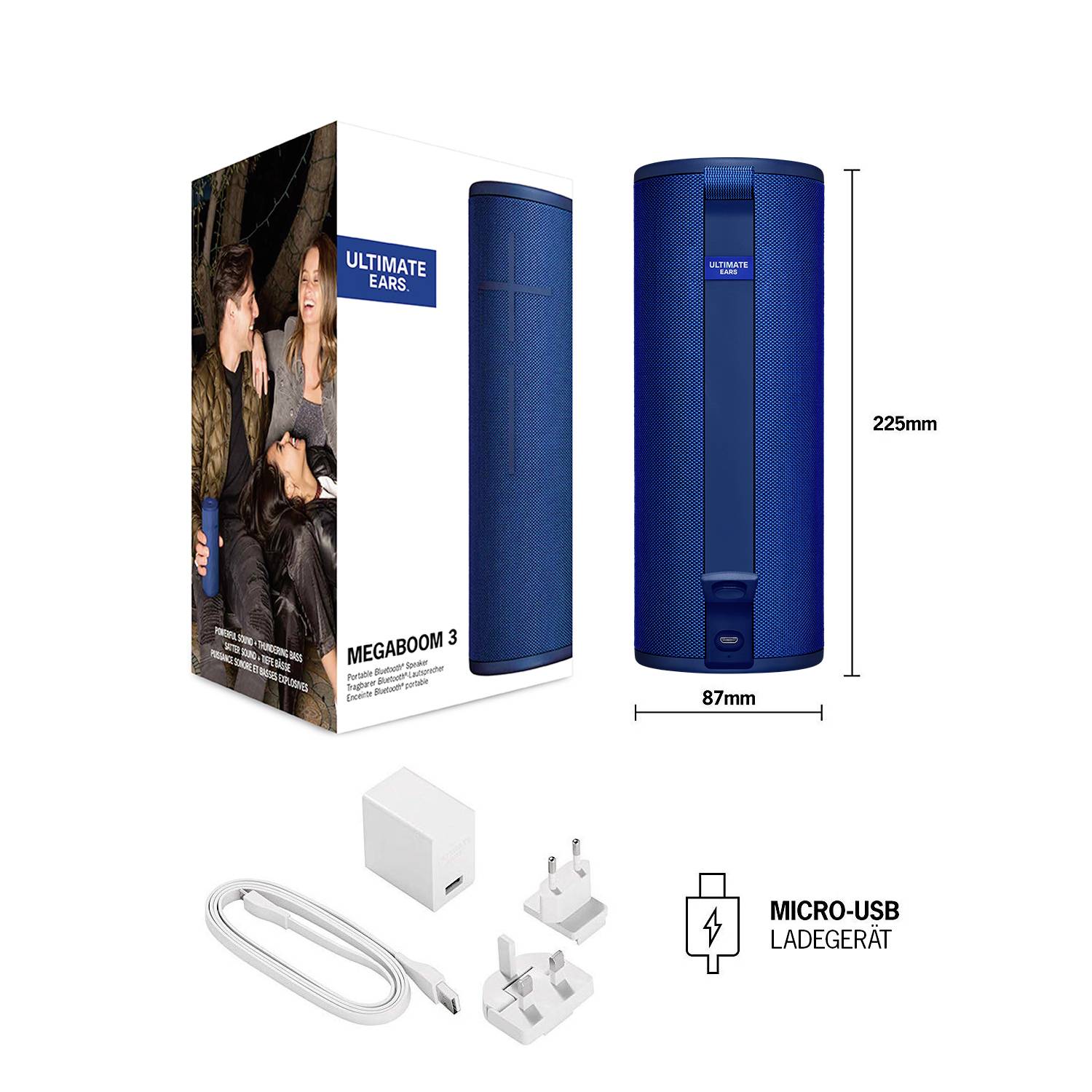 Ultimate Ears MEGABOOM 3 Bluetooth® Lautsprecher tragbar, schockresistent, staubfest, wasserdicht Blau-7