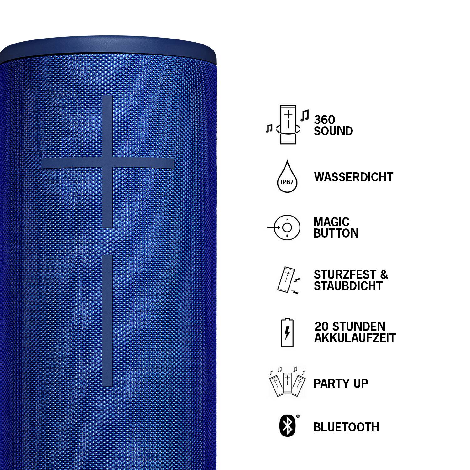 Ultimate Ears MEGABOOM 3 Bluetooth® Lautsprecher tragbar, schockresistent, staubfest, wasserdicht Blau-8