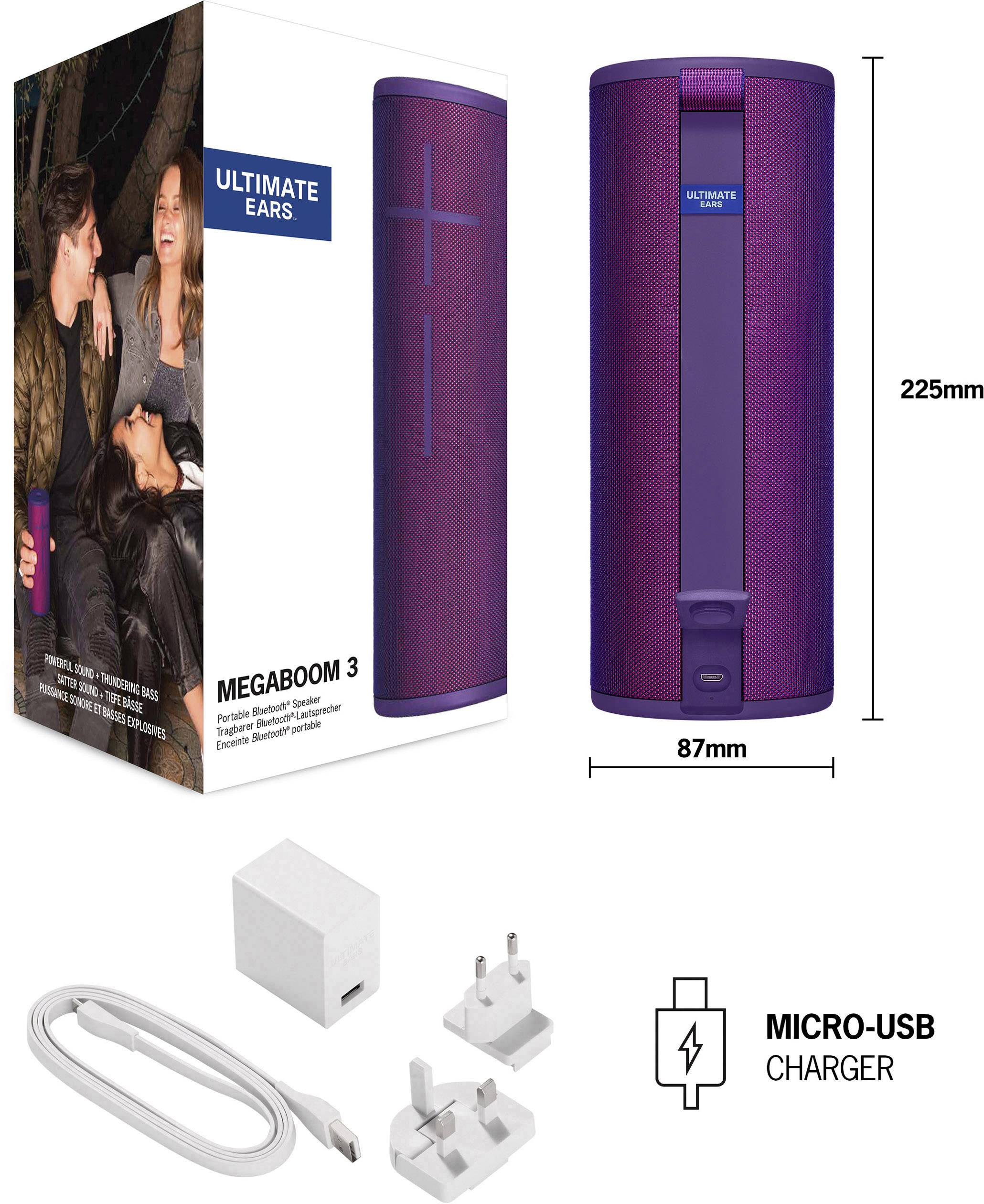 Ultimate Ears MEGABOOM 3 Bluetooth® Lautsprecher tragbar, schockresistent, staubfest, wasserdicht Violett-10