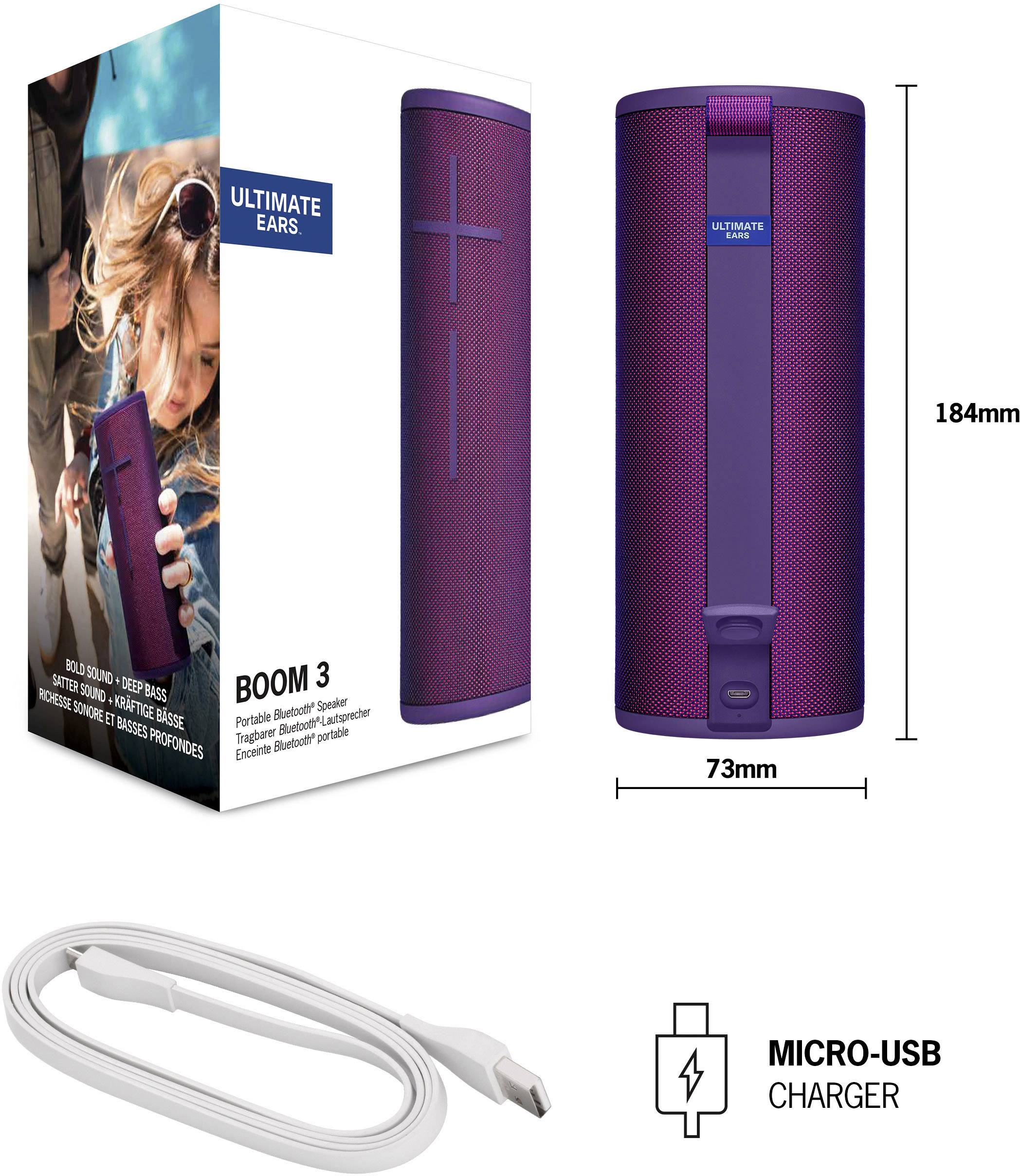 Ultimate Ears Boom 3 Bluetooth® Lautsprecher tragbar, schockresistent, staubfest, wasserdicht Violett-11