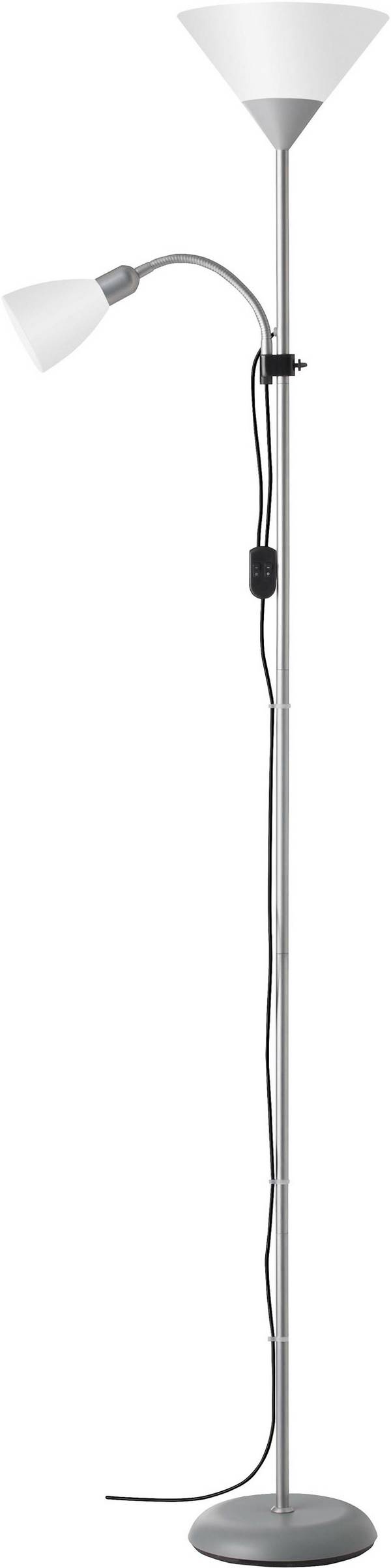 Brilliant Spari Deckenfluter LED E27 60 W  Silber, Weiß