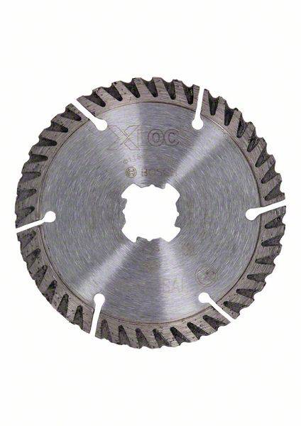 Metallsägeblatt mit gezahnten Kanten und runder Form. Im Zentrum ist eine kreisrunde Öffnung, geeignet für Elektrowerkzeuge.