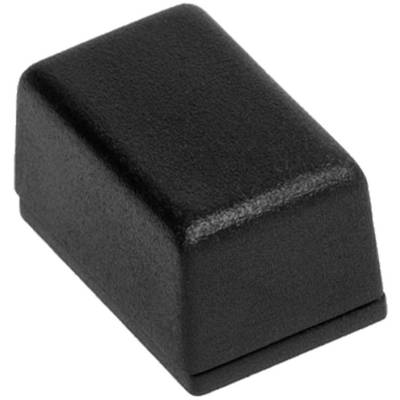 Schwarze, rechteckige Abdeckung aus Kunststoff.