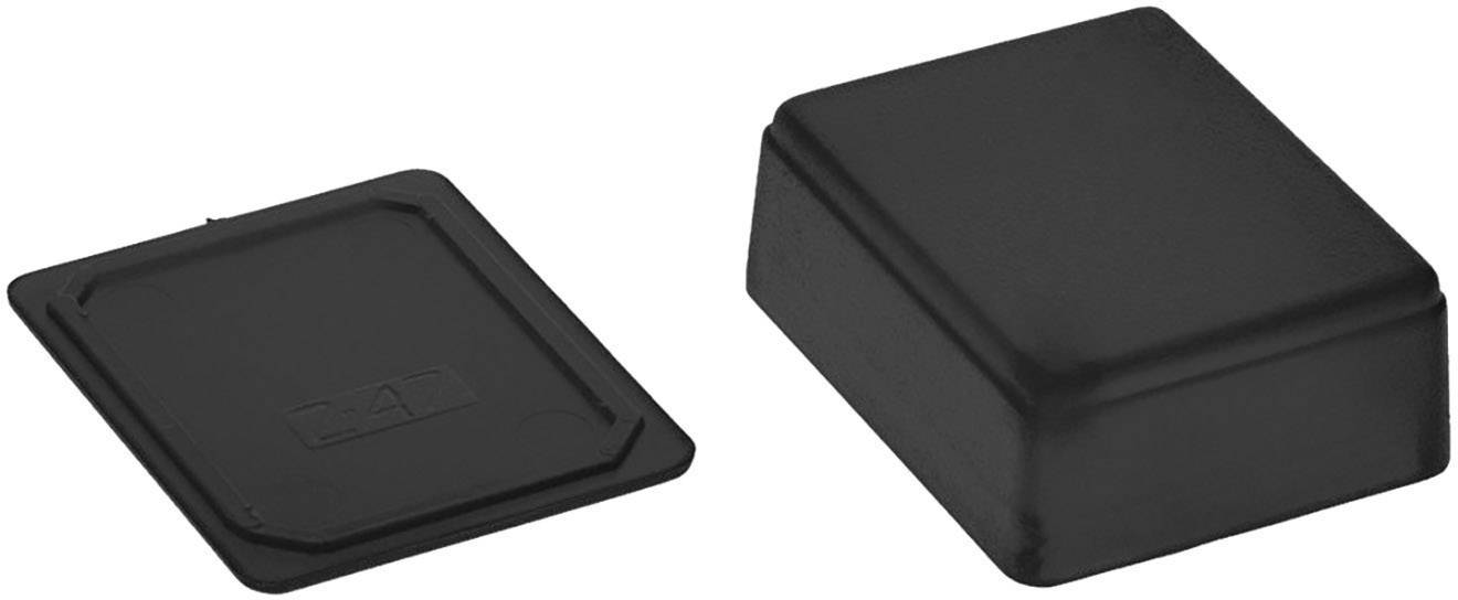 Zwei schwarze Kunststoffboxen, eine geöffnet und eine geschlossen. Ideal für die Aufbewahrung kleiner Gegenstände oder Elektronikkomponenten.