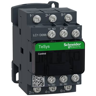 'Schneider Electric' TeSys-Schütz, Modell LC1 D096, mit mehreren Anschlüssen und QR-Code auf der Vorderseite.