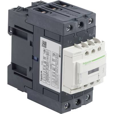 'Schneider Electric' Leistungsschütz mit technischen Details. Hauptkomponenten und Anschlüsse sind deutlich sichtbar.