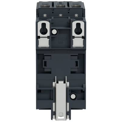 Ein grauer elektrischer Schalter mit mehreren Anschlüssen und Hebeln. Dient zur Steuerung elektrischer Geräte und Verbindungen.