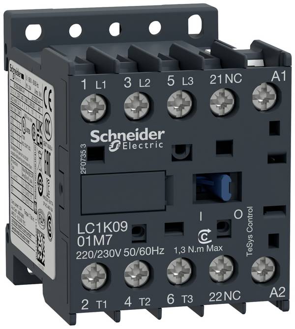 Schneider Electric LC1K0901P7 Leistungsschütz 1 Öffner 4 kW mit Hilfskontakt 1 St.
