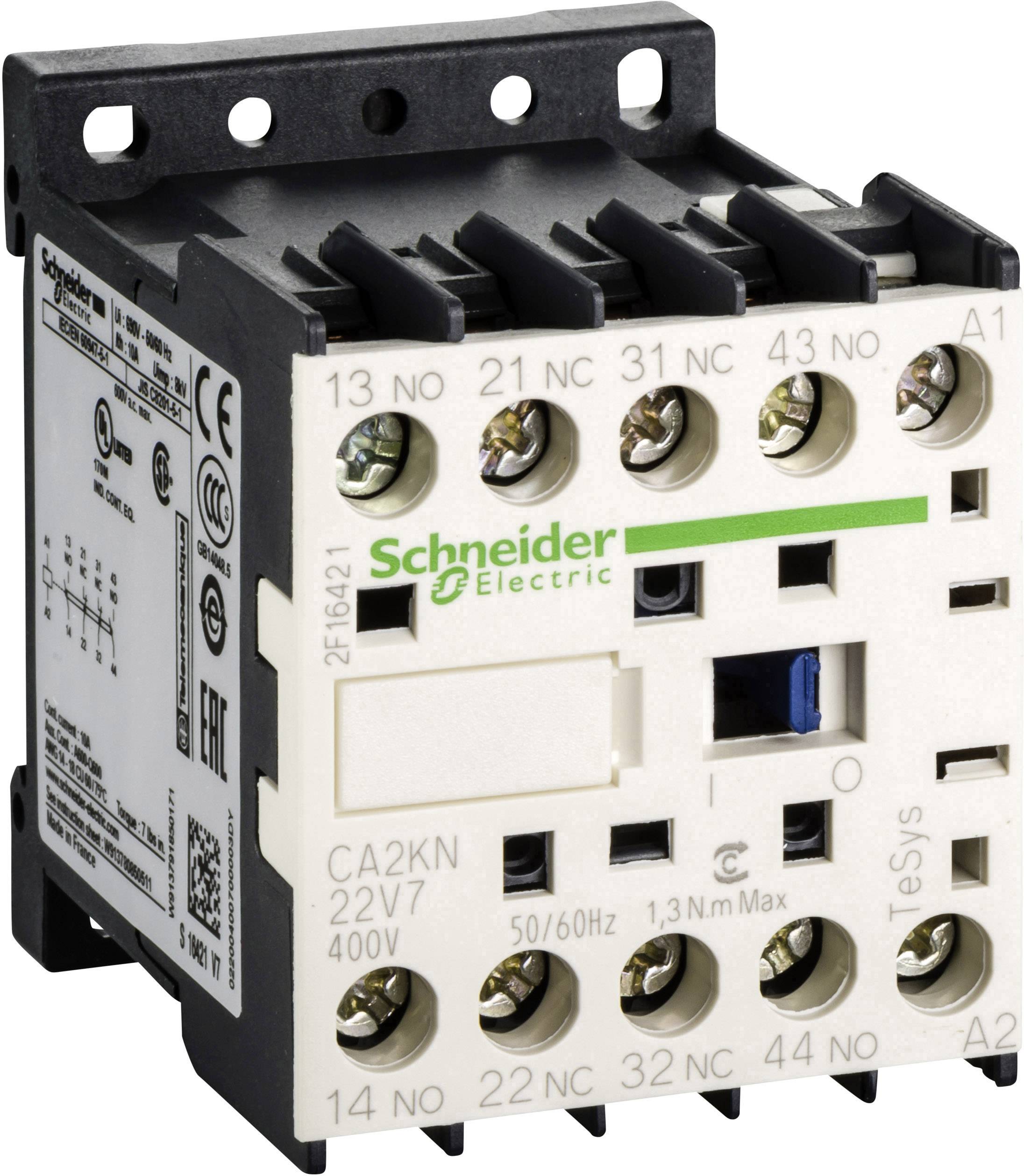 Ein Schütz von Schneider Electric mit mehreren Schraubanschlüssen und technischen Spezifikationen auf der Vorderseite.