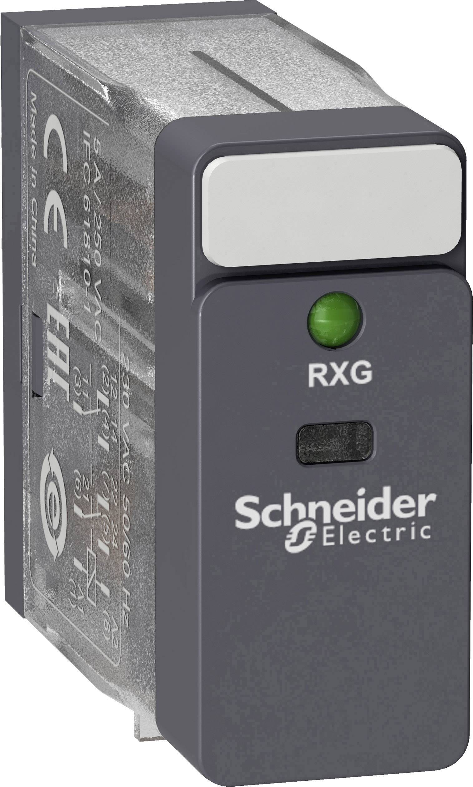 Industrieschütz von Schneider Electric mit grüner Betriebsanzeige und Produktkennzeichnungen auf der Seite.